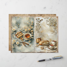 Vintage-Sommer-Frühstücks-Scrapbook-Papier