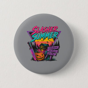 Vintage Sommer Halloween Slasher Sommer Gruselig Button
