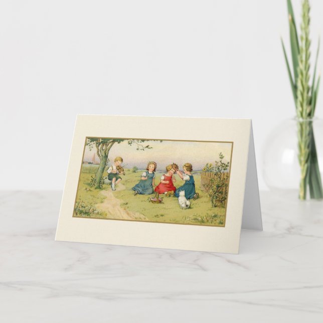 Vintage Sommer-Picnic Karte (Vorderseite)