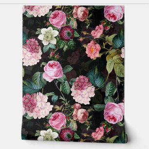 Vintage Sommer Schwarze Nacht Rose Romantik Tapete