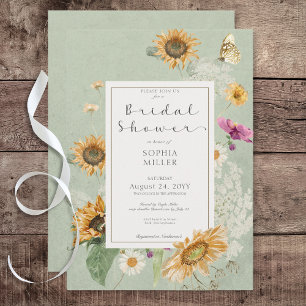 Vintage Sommer-Sonnenblumen-Blumen-Shower-Einladun Einladung