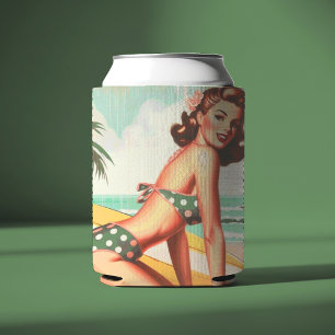 Vintage Sommer Strand Pin-Up Dosenkühler