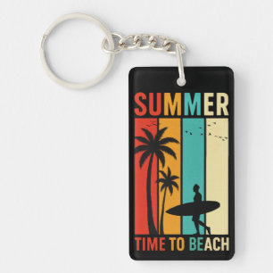 Vintage-Sommer-Surfer-Palm-Beach-Vibes-Schlüsselan Schlüsselanhänger