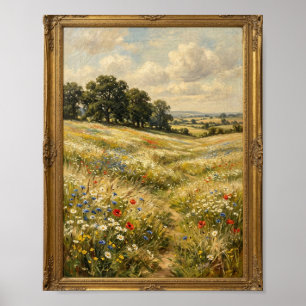 Vintage Sommer Wildblumenwiese Krug II Poster