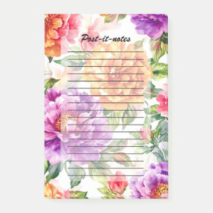Vintage-Sommerblüten-Aquarell-Blumen Post-it Klebezettel