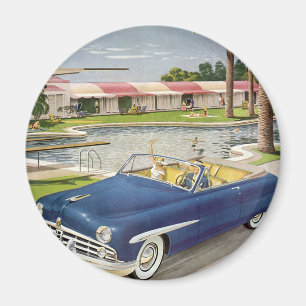 Vintage Sommerferien, Cabrio und Motel Magnet