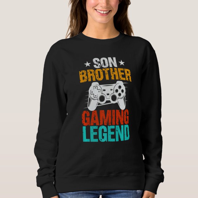 Vintage Son Brother Gaming Legend  Video Games Sweatshirt (Vorderseite)