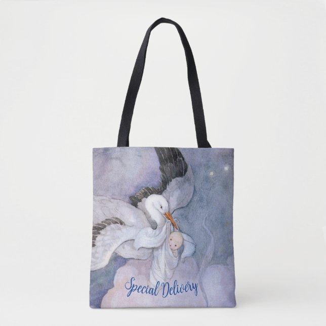 Vintage Sonderauslieferung Storch Babydusche (Vorderseite)