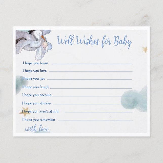 Vintage Sonderlieferungen Storchenwünsche für Baby (Vorderseite)