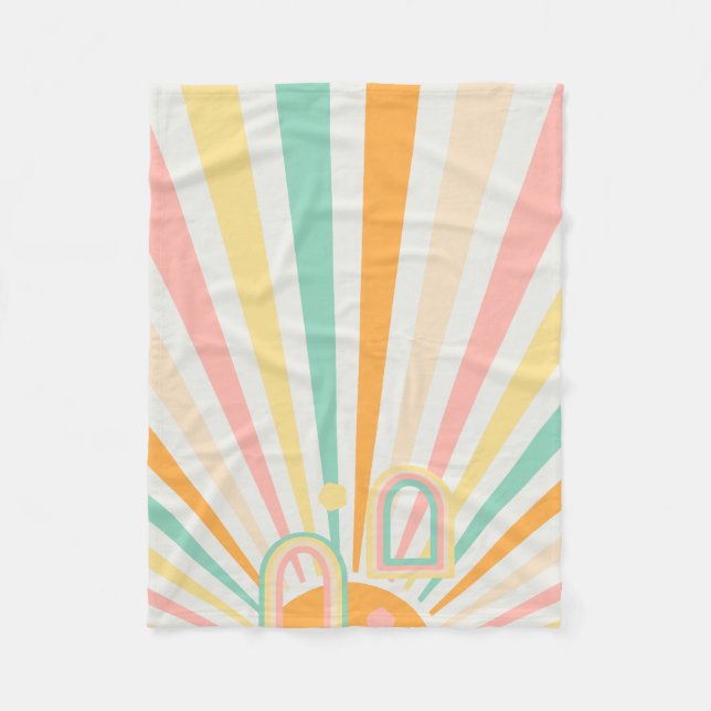 Vintage Sonne Fleecedecke (Vorderseite)