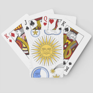 Vintage Sonne und Mond Spielkarten