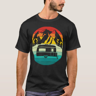 Vintage Sonnenaufgang Sonnenuntergang Bergwandern  T-Shirt