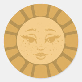 Vintage-Sonnenaufkleber Runder Aufkleber