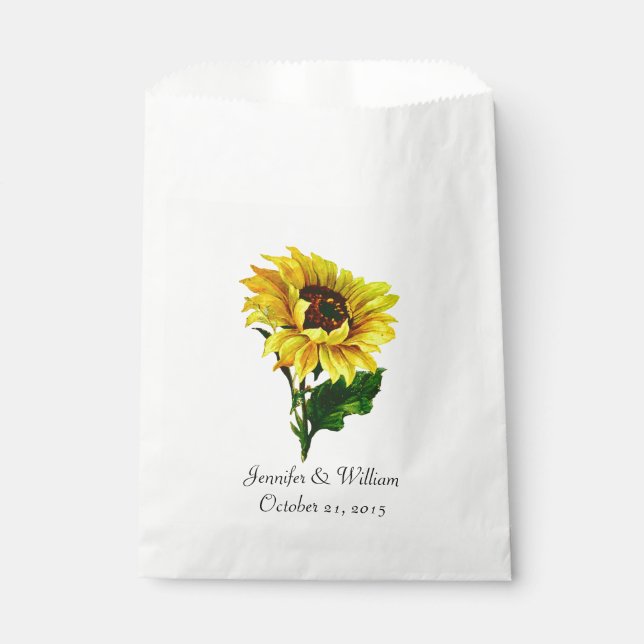 Vintage Sonnenblume Custom Wedding Favor Bag Geschenktütchen (Vorderseite)