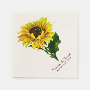 Vintage Sonnenblume Custom Wedding Napkins Serviette