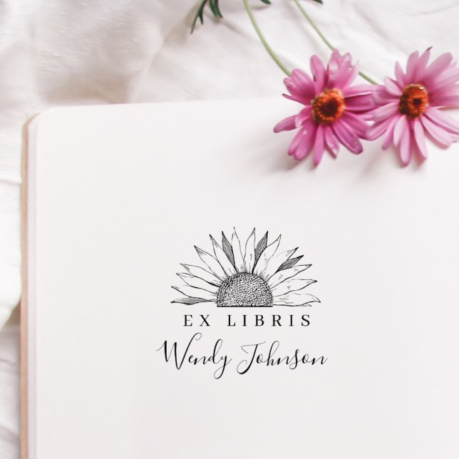 Vintage Sonnenblume Elegant Bibliothek Gummistempel (Von Creator hochgeladen)