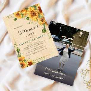 Vintage Sonnenblume Elegantes Sommerruhestand Part Einladung