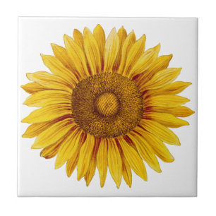 Vintage Sonnenblume Happy Blume Fliese