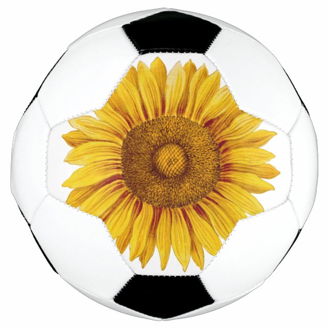 Vintage Sonnenblume Happy Blume Fußball (Vorderseite)