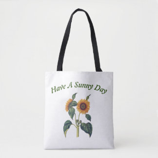 Vintage-Sonnenblume 'Have a Sunny Day' Tragetasche