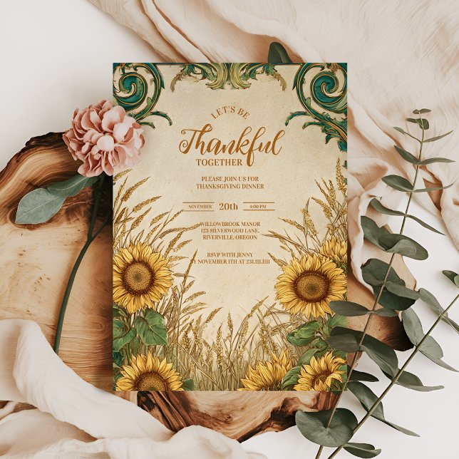 Vintage Sonnenblume Herbst Ansammlung Einladung (Von Creator hochgeladen)