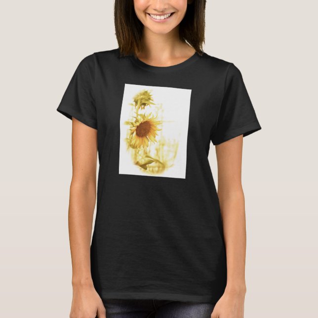Vintage Sonnenblume im Licht T-Shirt (Vorderseite)