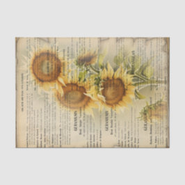 Vintage Sonnenblume IV Seidenpapier
