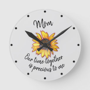 Vintage-Sonnenblume mit Zitat über unsere gemeinsa Runde Wanduhr