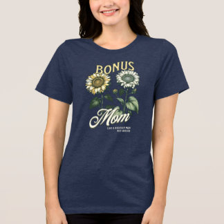 Vintage Sonnenblumen Bonus-Mama Stepama Geschenk Tri-Blend Shirt