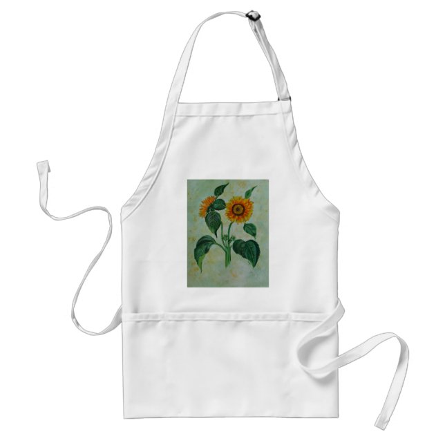 Vintage Sonnenblumen Botanische Kunst Schürze (Vorne)