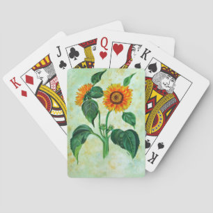 Vintage Sonnenblumen Botanische Kunst Spielkarten