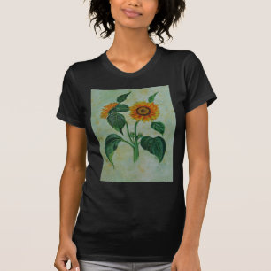 Vintage Sonnenblumen Botanische Kunst T-Shirt