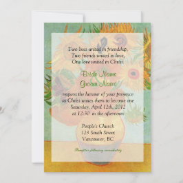 Vintage Sonnenblumen Christliche Hochzeitsfeier Einladung