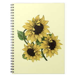 Vintage-Sonnenblumen-Design im Aquarellstil Notizblock