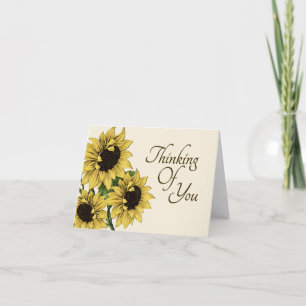 Vintage Sonnenblumen, die an Sie Gruß-Karten Karte