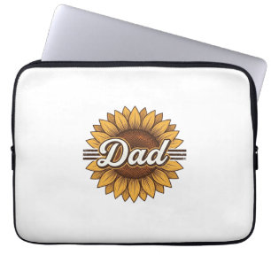 Vintage-Sonnenblumen-Engraving-Shirt-Design für de Laptopschutzhülle