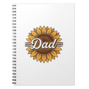 Vintage-Sonnenblumen-Hemd-Design für den Vater_1 Notizblock