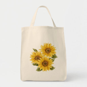 Vintage-Sonnenblumen im Farmhouse-Stil Tragetasche