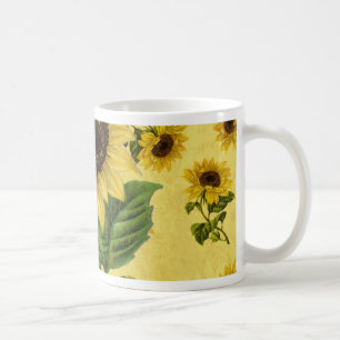 Vintage Sonnenblumen Kaffeetasse