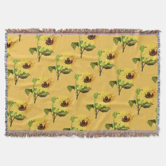 Vintage Sonnenblumen Kobold Decke (Vorderseite)