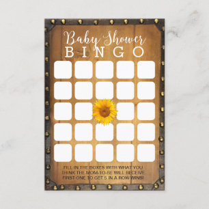 Vintage-Sonnenblumen-Land-Babyshower-Bingo-Spiel Einladung