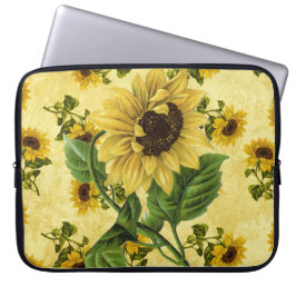 Vintage Sonnenblumen Laptopschutzhülle