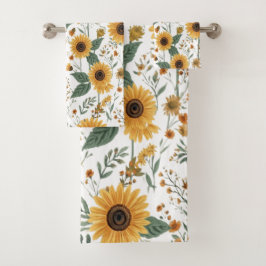 Vintage-Sonnenblumen-Muster Sommer-Badehandtuch-Se Badhandtuch Set