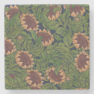 Vintage-Sonnenblumen-Muster Süße Sonnenblumen-Kuns Steinuntersetzer