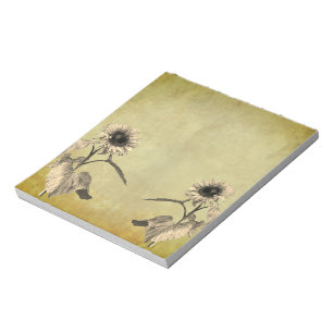 Vintage Sonnenblumen Notizblock