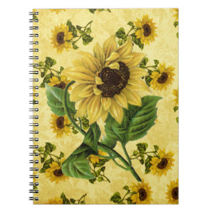 Vintage Sonnenblumen Notizblock
