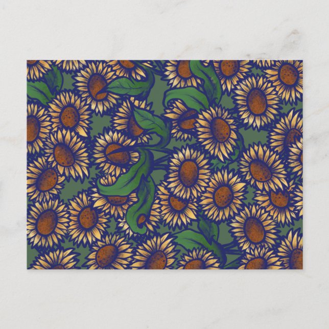 Vintage Sonnenblumen Postkarte (Vorderseite)