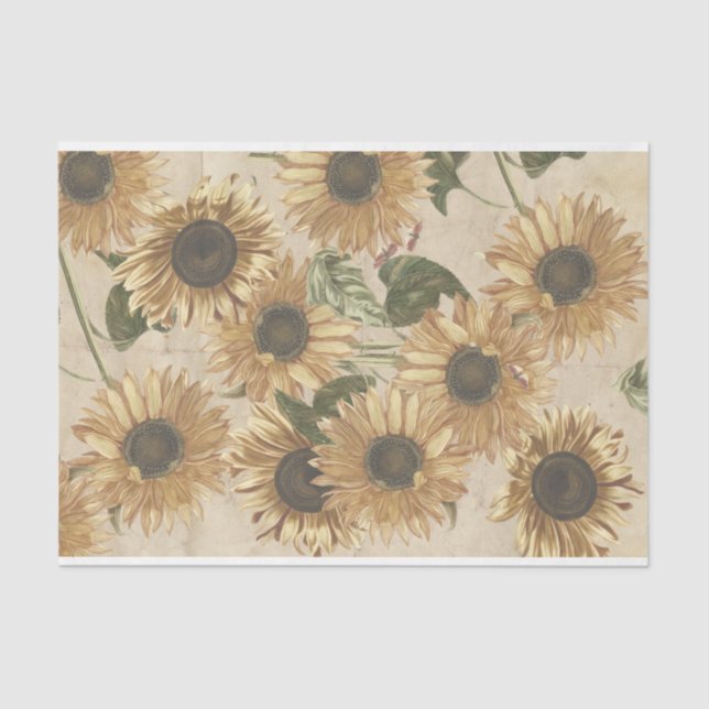Vintage Sonnenblumen Seidenpapier (Vorderseite)