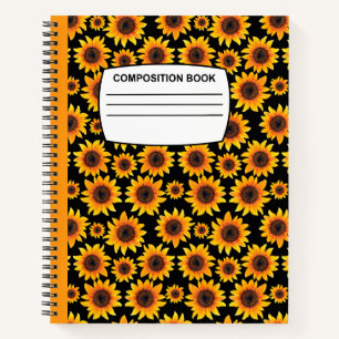 Vintage-Sonnenblumen Spiral-Komposition Notizbuch