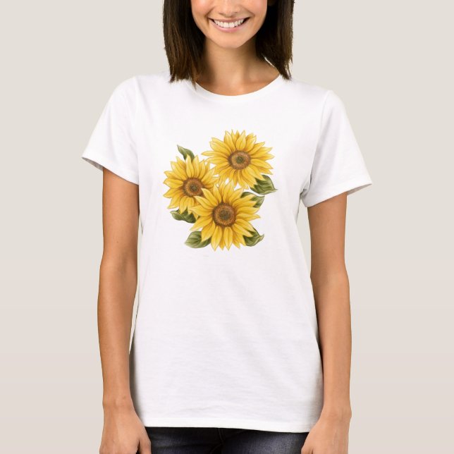 Vintage Sonnenblumen T-Shirt (Vorderseite)